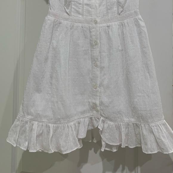 MAJORELLE Crazy for You white button up dress XS with ruffles - Picture 3 of 4